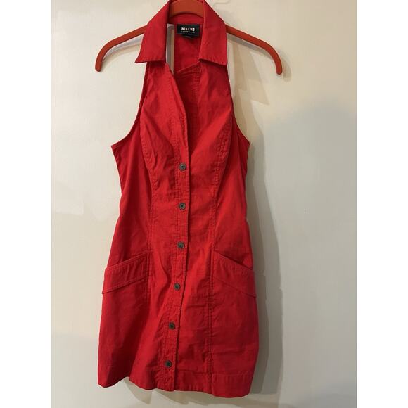 New Anthropologie Maeve Red Sleeveless T-Back Blazer Dress Size XS w/ Pockets - Picture 4 of 7